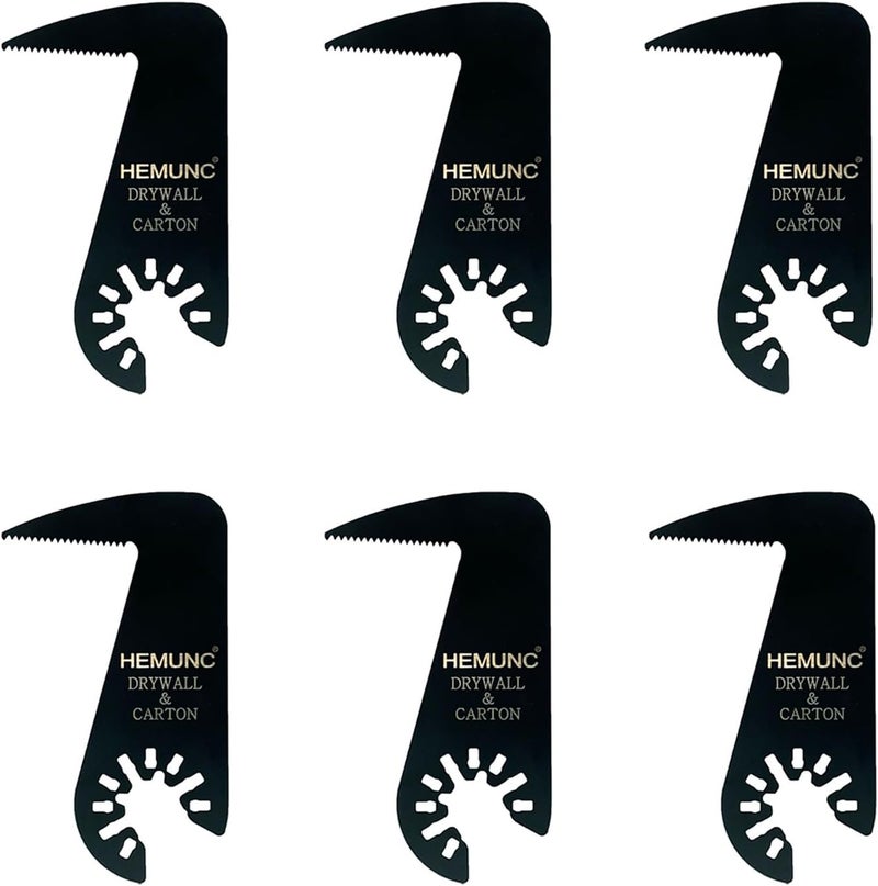 HEMUNC Drywall Blade for Oscillating Tool 6 Pack, Oscillating Saw Blades Fit Dremel, Dewalt, Fein Multimaster, Bosch, Makita, Milwaukee, Rockwell, Ryobi,Craftsman, Ridgid Multitool - Image 1